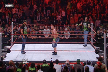 Porn Pics Triple H shows John Cena how to loosen up