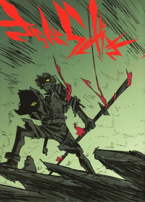 as-warm-as-choco:  GURREN LAGANN official art by HIROYUKI IMAISHI (part 6)  Simon being badass… yeah… i love it so much…  