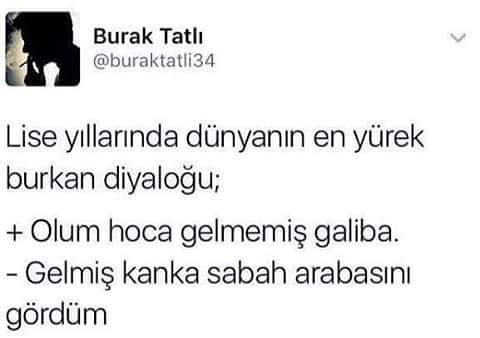 Lise yıllarında dünyanın...