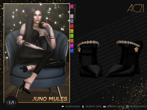 Juno Mules [AC21 - Day 18]100% new mesh3 swatchesHQ/BG compatibleFemale teen +All LODsRequires slide