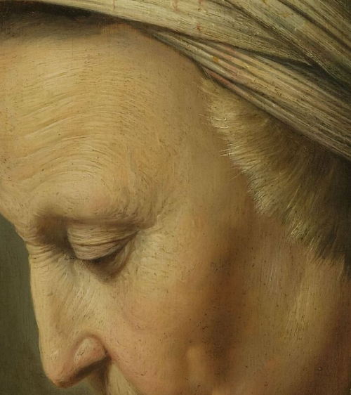 art-of-darkness: Gerard Dou — Old Woman Reading, 1632.  Painting: Oil on panel, 71 x 55.5