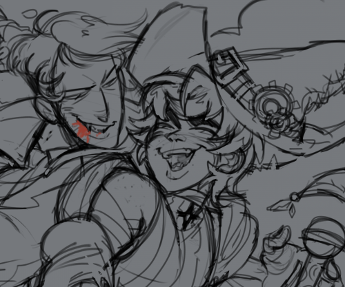 snowpines (halloween) WIP that idk if i’ll finish bc i rlly like the sketch but i also don’t want to