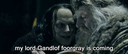 thebibliosphere: nosoundinspace:  buckyforcap:  glumshoe:  absynthe–minded:  glumshoe:  I pretend to be complex and clever but in reality, nothing has ever made me laugh harder than those bad Chinese subtitles from the bootleg Lord of the Rings DVDs.