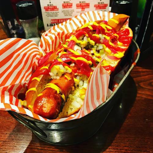 T.G.I Fridays #food #Sheffield #Meadowhall #hotdog #chips #fries #resturant #instagood #iphone7plus 