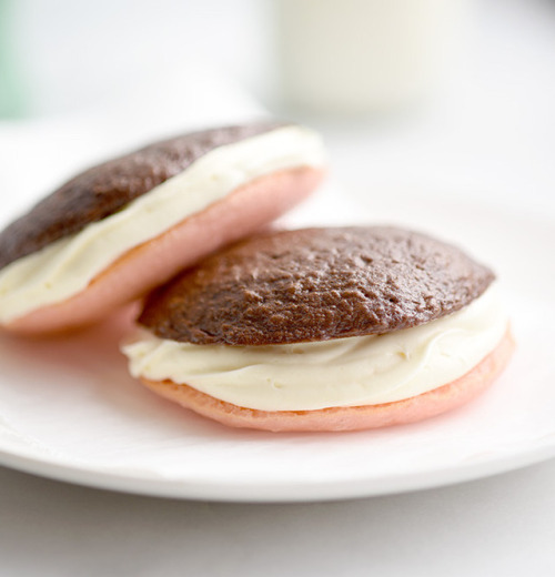 fullcravings:Neapolitan Whoopie Pies