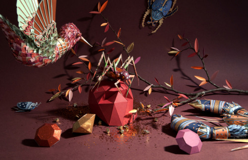asylum-art:uCreative Paper Sculptures Works by Zim&Zou on Behance Zim and Zou is a studio based in Nancy, France that primary works in paper sculptures installation, graphic design and illustration. Behind Zim and Zou, we have a team composed of Lucie