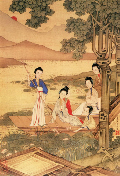 Painting series of Qing court ladies by Jiao Bingzhen (1689-1726)