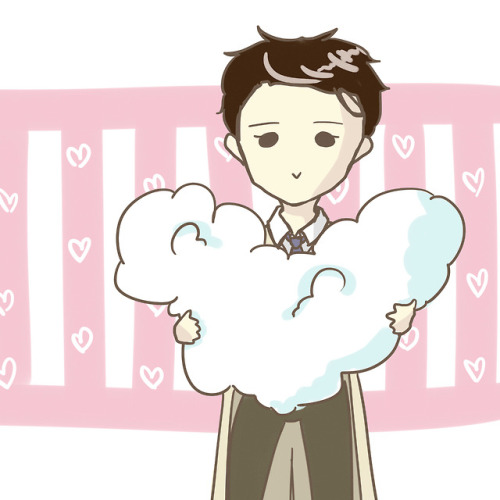 happy valentine everyone??cas is giving out his favorite piece of fluffy cloud!!