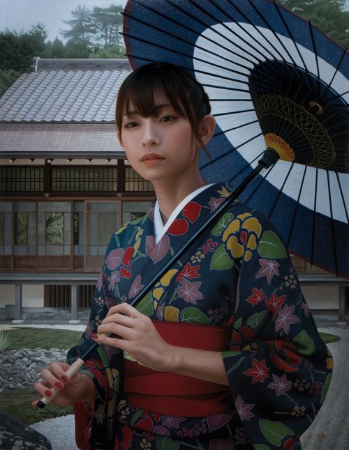 taishou-kun: Oka Yasutomo 岡 靖知Koiai 深藍 (Deep blue) - Oil painting - Japan - 2017