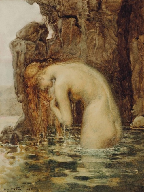 Porn Pics oldpaintings:  The Hidden Pool, 1892 by Henry