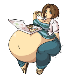 Morningpanda:  The Glorious Aisha, Enjoying Some Pizza~! Don’t Forget To Check