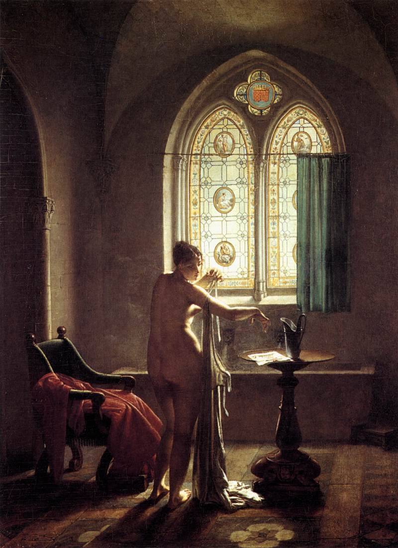 oldpaintings:   Gothic Bathroom, 1810 by Jean-Baptiste Mallet (French, 1759–1835)