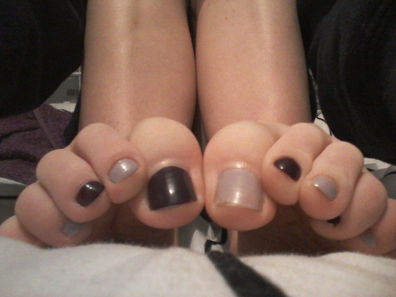 feet-art:  ashfeet:  Some photos I sent Adam showing off my painted nails. Ive never