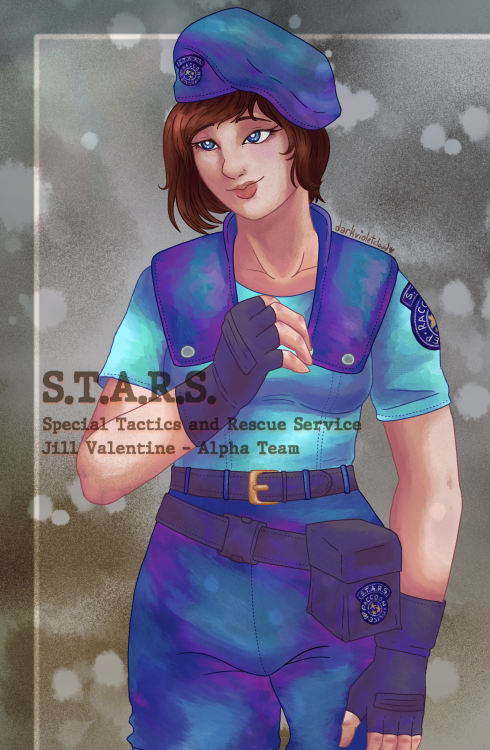  Ms Jill Valentine~ Redraw of a piece of concept art from the first Resident Evil. 