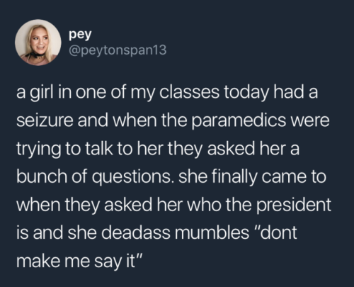 euphoria-my-love: magimerlyn:  nezumipi:   emi–rose:  moodyehudi:  epaulettes:  wildlyannoyingdoofus:  These kinds of responses are my FAVORITE. Some examples to answers to this question I have heard: 1. “Okay, and who’s the president?” “Obama,