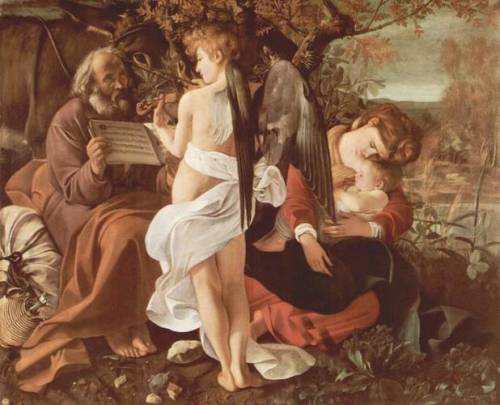 Rest on the Flight into Egypt, 1597, CaravaggioMedium: oil,canvas