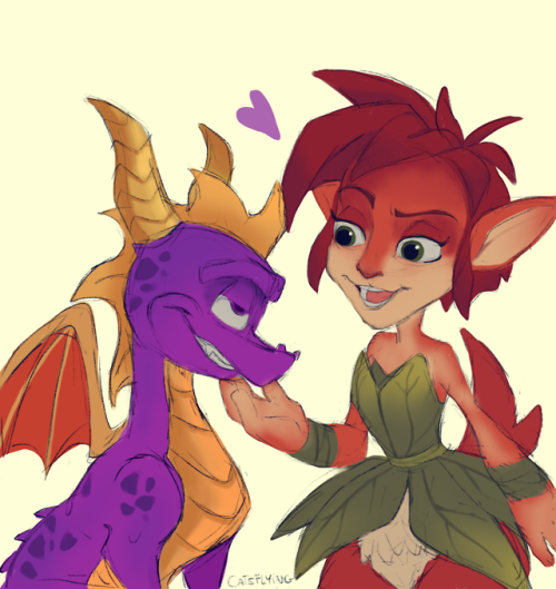 catsflyinginthespace: Elora is the perfect girl for Spyro You can practically hear him purring.
