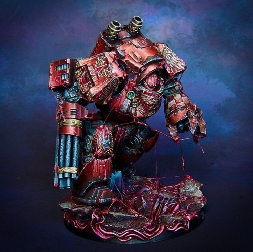 Blood Angels Contemptor Dreadnought in blood rage by Ana