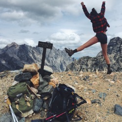 anever-fixedmark:  lasplayaslasmontanas:  One of my very favorite people on this earth, leaping for joy at our grand view of the Grand Tetons… And you best believe it was earned.   i want this to be my life. just gotta find the right people at the right