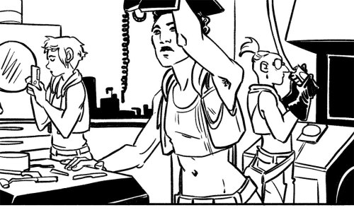 some details from inking my new Filthy Figments story