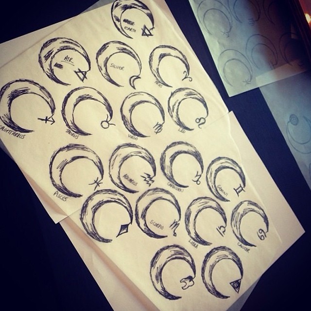 theocculttattoo:  Friday 13th AND a Full Moon - First flash sheet! By @dollytattoos