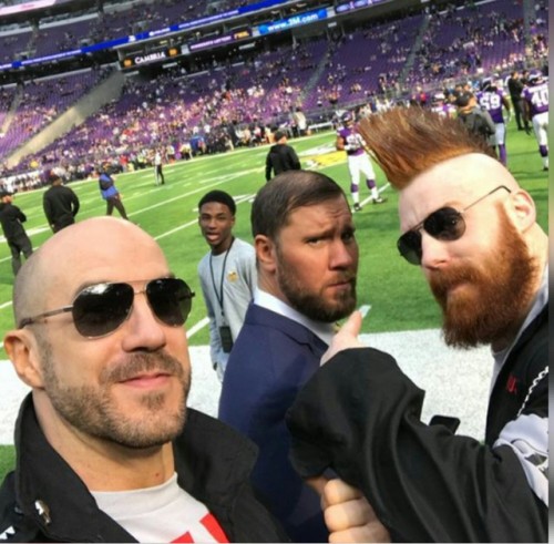 deidrelovessheamus:  Sheamus, Cesaro and Curtis Axel pics from today’s game.  (10-22-2017)