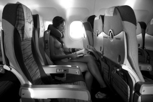 dominance-by-design:  At DxD Airlines, we proud ourself that we were the first airline to allow women on board. However, it is a federal requirement that they are naked at all times and handcuffed to the seat. 