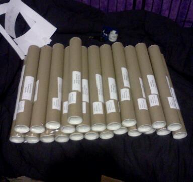 Goin’ postal. Mats are finally heading out today! Apologies again for the delays.