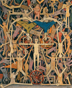Shigeo Ishii (Japanese, 1933-1962), The Violence Series: Acrobatics, 1956. Oil on canvas, 162 x130.4 cm. The National Museum of Art, Osaka