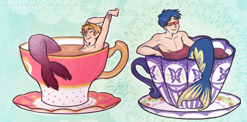peachymints:Have some mermen chilling in teacupsBecause I’m thirsty.