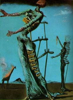 cafeparaacordarosmortos:  The Burning Giraffe, 1937. By Salvador Dalí. 