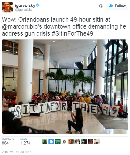 iwriteaboutfeminism: Activists in Florida have begun what is planned to be a 49-hour sit in at the O
