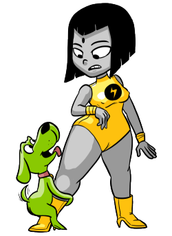 Grimphantom:  Count-Darkhugs:  A Lady Legasus Having Her Leg Humped By Beast Boy