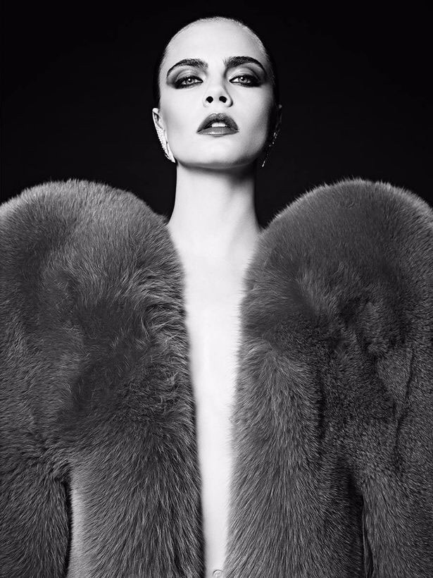 oxypotent:  cara delevinge for saint laurent “la collection de paris” couture
