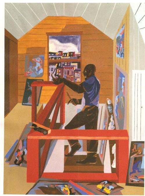 The Studio, 1977, Jacob Lawrencehttps://www.wikiart.org/en/jacob-lawrence/the-studio-1977