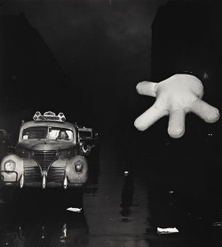 Weegee - Woman Cab Driver and Macy’s Clown,
