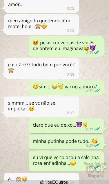 casalamador1234: contonochat: CONVERSA DE MARIDO E MULHER LIMais um combinadoEsposinha não pe