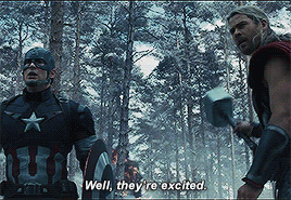 antthonystark: steve &amp; thor + finding time to exchange quips in literally
