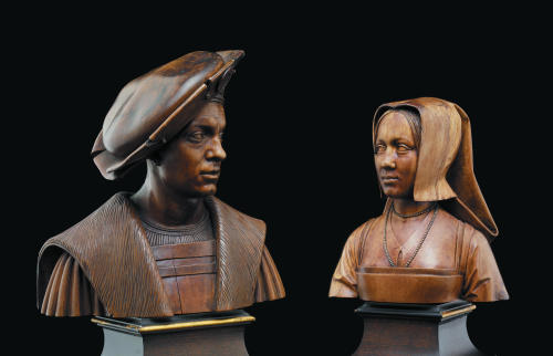 Portrait busts of Margaret of Austria and Philibert of Savoy, boxwood, about 1515.http://museum-of-a