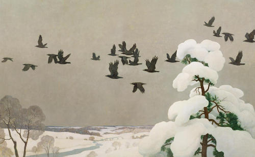 suzetteshea:Crows in winter, 1941. N.C. Wyeth.