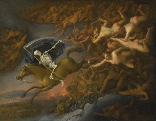 songesoleil: Death leading Hell’s army.c.1800. Oil on Canvas. 65.4 x 81.9 cm. English School.