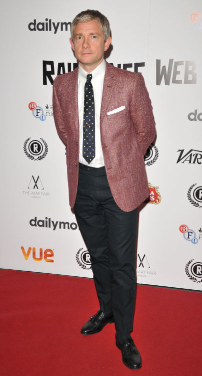 【HQ】Martin Freeman attends the “Newcomer” Raindance Film Festival opening gala, Vue West