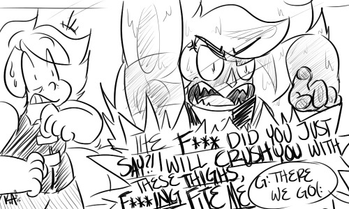 windyarts-cloud:  Day 245: “FITE ME!!”Inspired by this post right hur.I hope my deliveries are satisfying(;