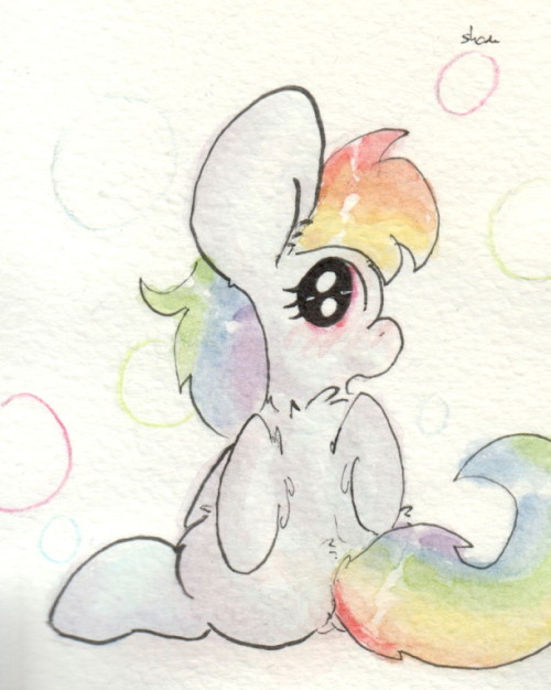 slightlyshade:Here’s a picture of Rainbow Dash. She’s SO freakin’ RAINBOW.<3