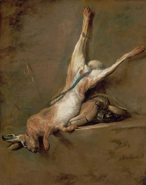 Dead Hare with Gunpowder Flask and Game Bag, by Jean-Baptiste-Siméon Chardin, Musée du Louvre, Paris