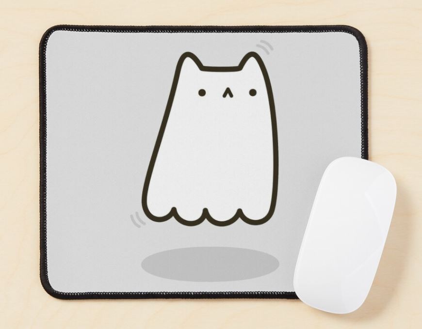 Do you like kitties? Do you like ghosts? Then why not have both! This cute ghost kitty cat is now available on Redbubble on 