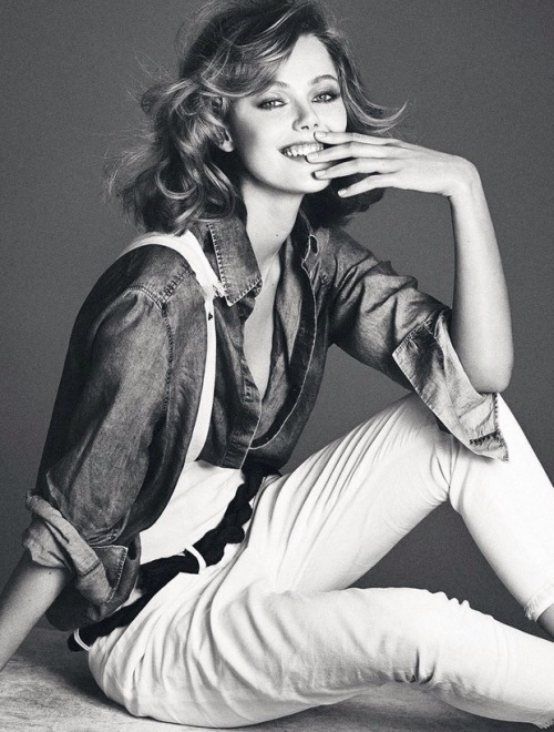 &ldquo;Denim Dreams&rdquo; Elle Sweden April 2015. Frida Gustavsson by Andreas Sjodin, styli