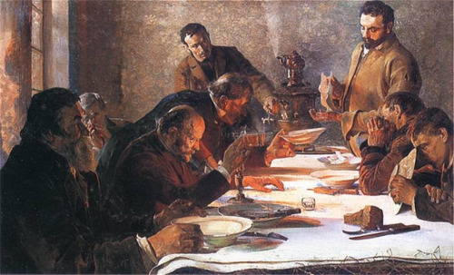 artist-malczewski: Christmas Eve in Siberia, 1892, Jacek MalczewskiMedium: oil,canvas
