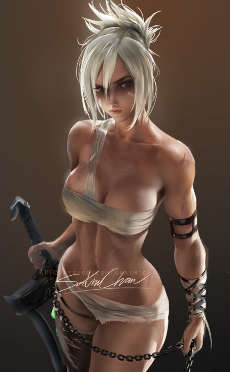 sakimichan:   finished render from this terms voice over tutorial for cinematic Riven  <3 heres some steps too <3 voice over tutorial/sfw/nsfw  -www.patreon.com/sakimichan  