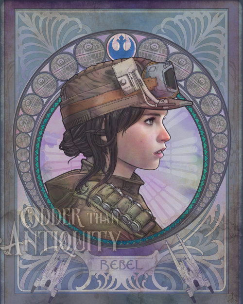 geekynerfherder:‘Star Wars Nouveau Portraits’ by Odder Than Antiquity.Available as prints here.